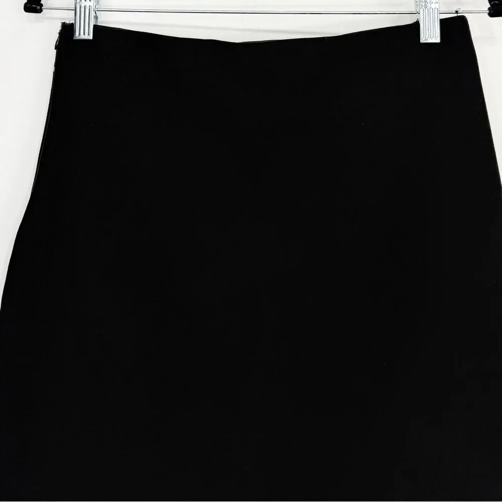 Mi Ami Embroidered Scandinavian Nordic Floral Black Mini Skirt